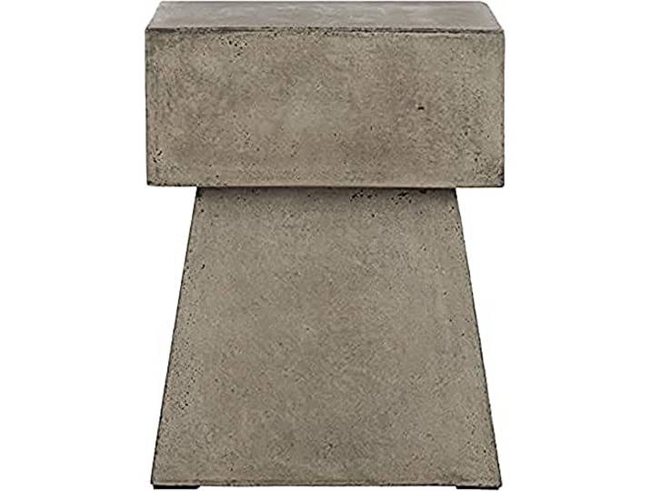 Safavieh Detern Innen / Außen Beton Hocker, Pulver Stein, Grau,34 X 34 X 45.97 cm