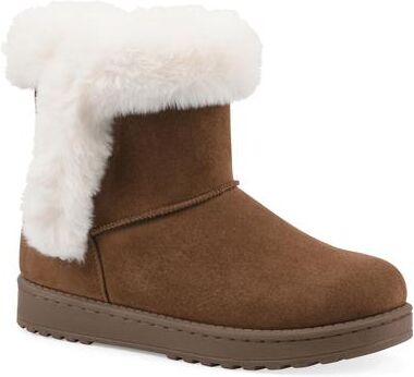 Women's Incher Faux Fur-Lined Bootie by White Mountain in Chestnut (Size 7 M)