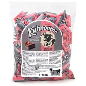 Kuhbonbon Karamellbonbons Erdbeer Lakritz, Weichkaramell, 70 Stück, 1000g