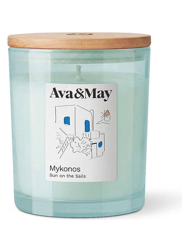 AVA&MAY Duftkerze "Mykonos" in Türkis - 220 g - onesize