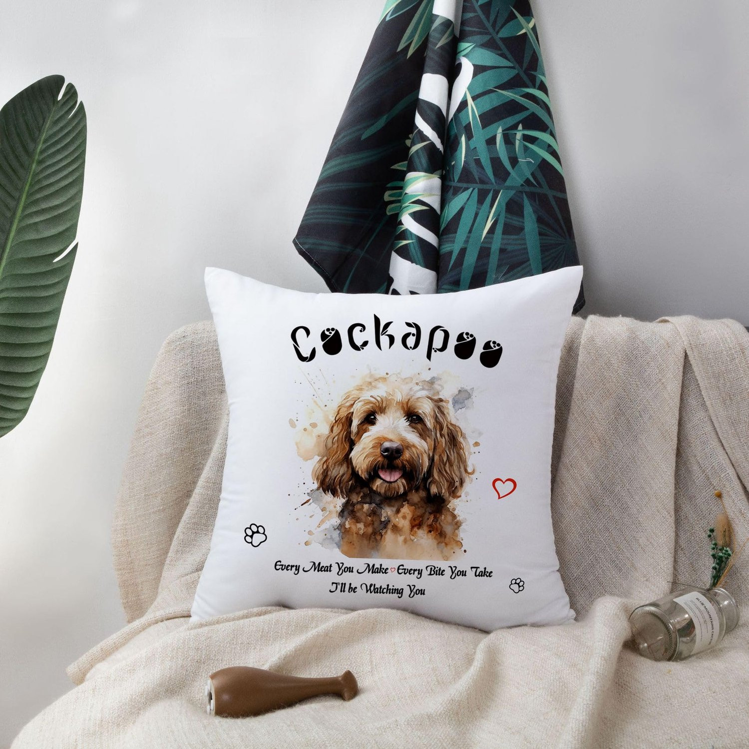 HUASHUZI Kussenhoes Cockapoo Decoratie voor Hondenliefhebbers