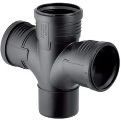 Geberit Silent PP Abzweig 390567141 DN 110/110/75, mit Innenradius, 87,5Grad, 2-fach