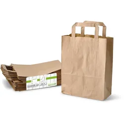 greenbox - Tragetaschen aus Recyclingpapier M, 22 x 10 x 28 cm, braun                              , 250 St.