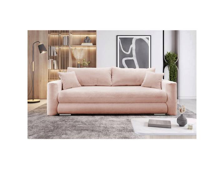 Mid.you Schlafsofa, Rosa, Kunststoff, 232x88x105 cm, Liegefunktion, Wohnzimmer, Sofas & Couches, Schlafsofas, Schlafsofas mit Bettkasten