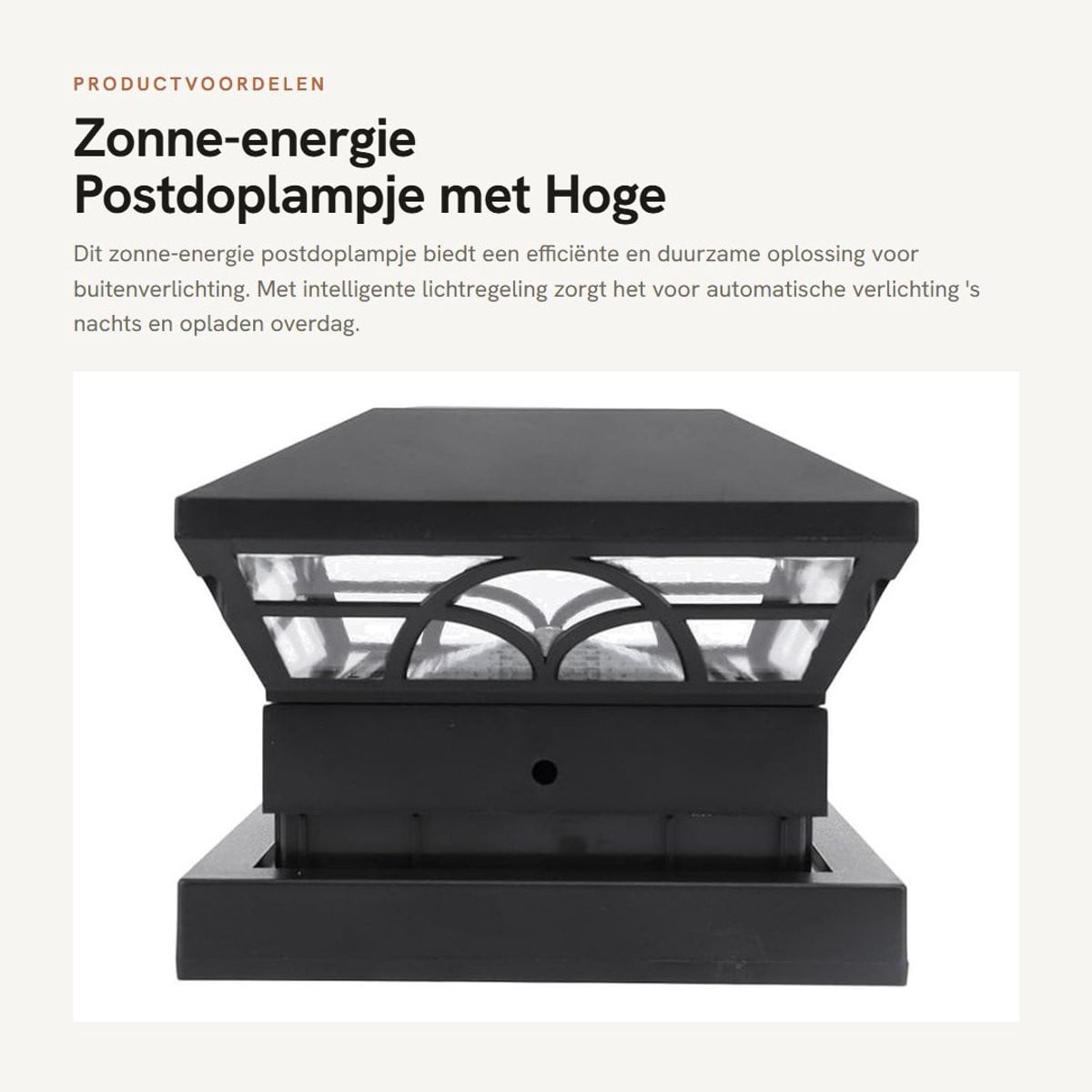 Dailygoods Solar Tuinlamp met LED en Intelligente Besturing