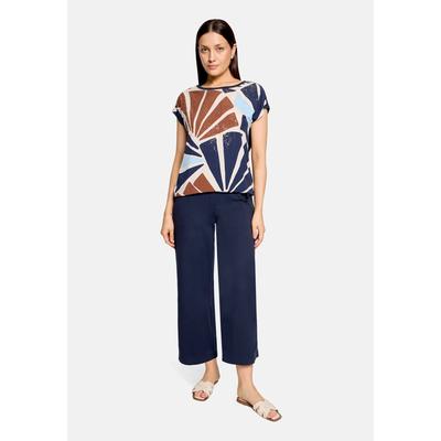 Kurzarmshirt BETTY & CO "Damen mit Print", Damen, Gr. M, nature, braun, Obermaterial: 100% Baumwolle, loose fit normal, Rundhals, Shirts