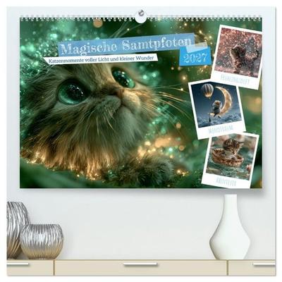 Magische Samtpfoten (hochwertiger Premium Wandkalender 2027 DIN A2 quer), Kunstdruck in Hochglanz