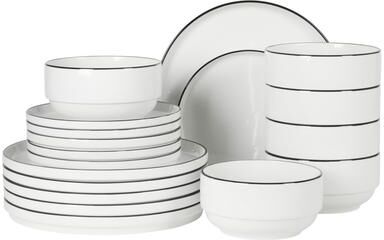 Gibson Home Rothenberg Stackable 18-Piece Porcelain Dinnerware Set