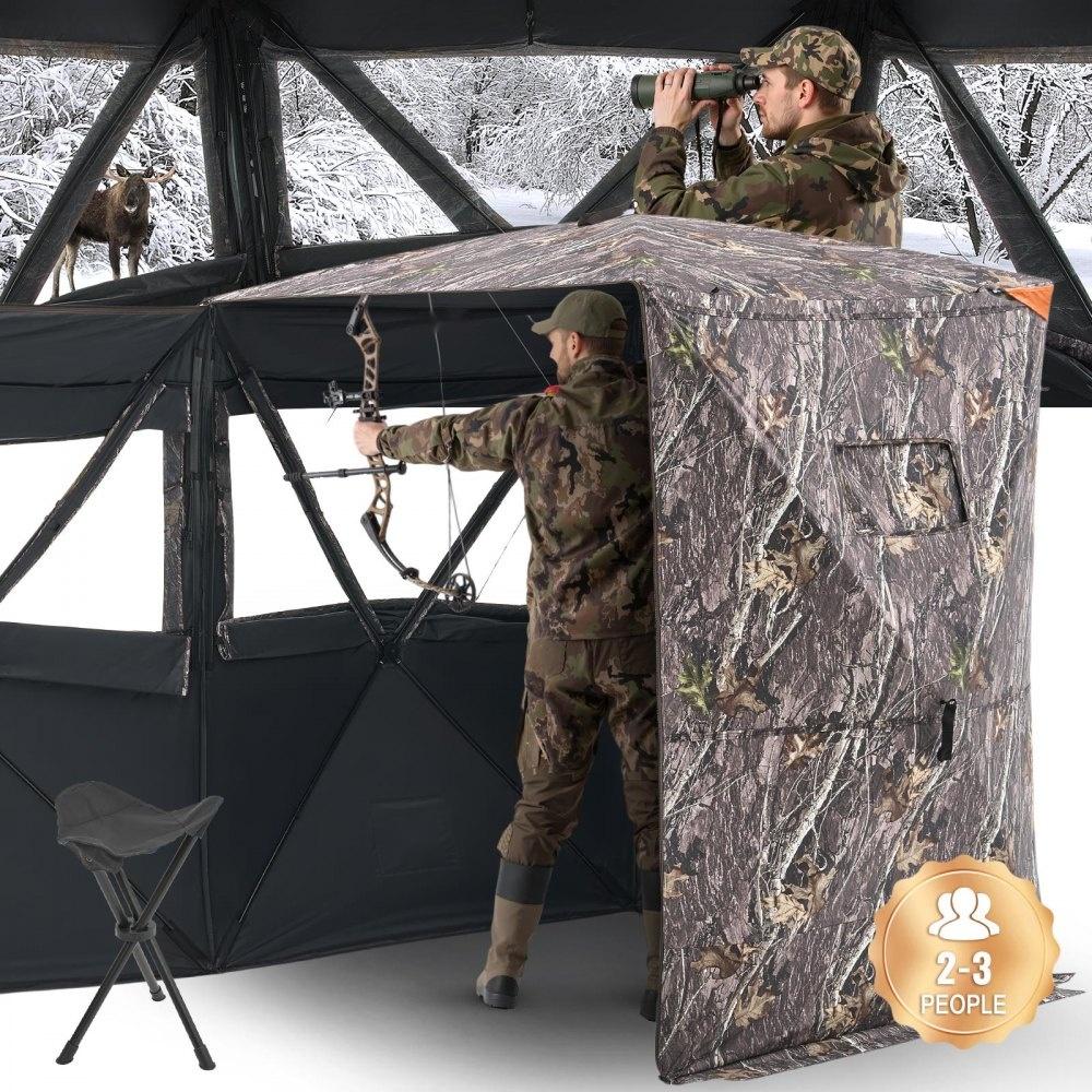 Jagdzelt Jagdversteck für 2-3 Personen - Tarnzelt mit Tragetasche - Ideal für Häschenjagd