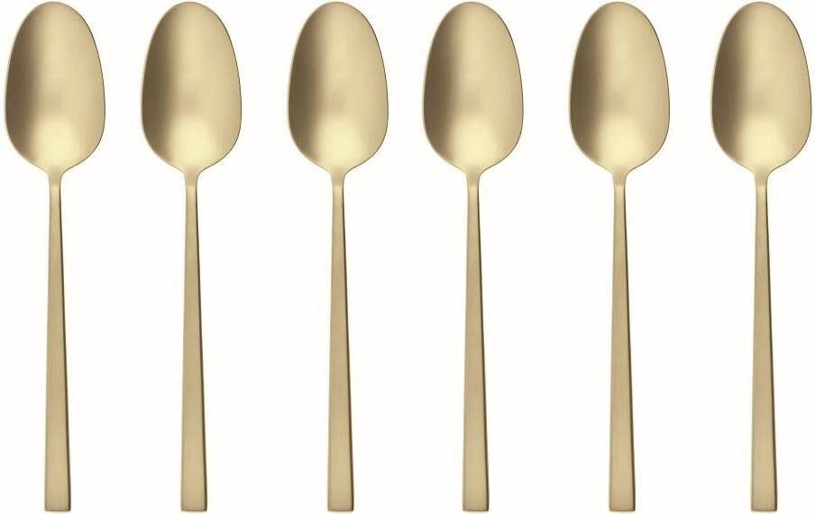 Espressolöffel SAMBONET "Rock 6 Stück, Champagner", beige (champagner), 6 Stk., Edelstahl 18/10, Esslöffel, Espressolöffel champagner 6 Stk.