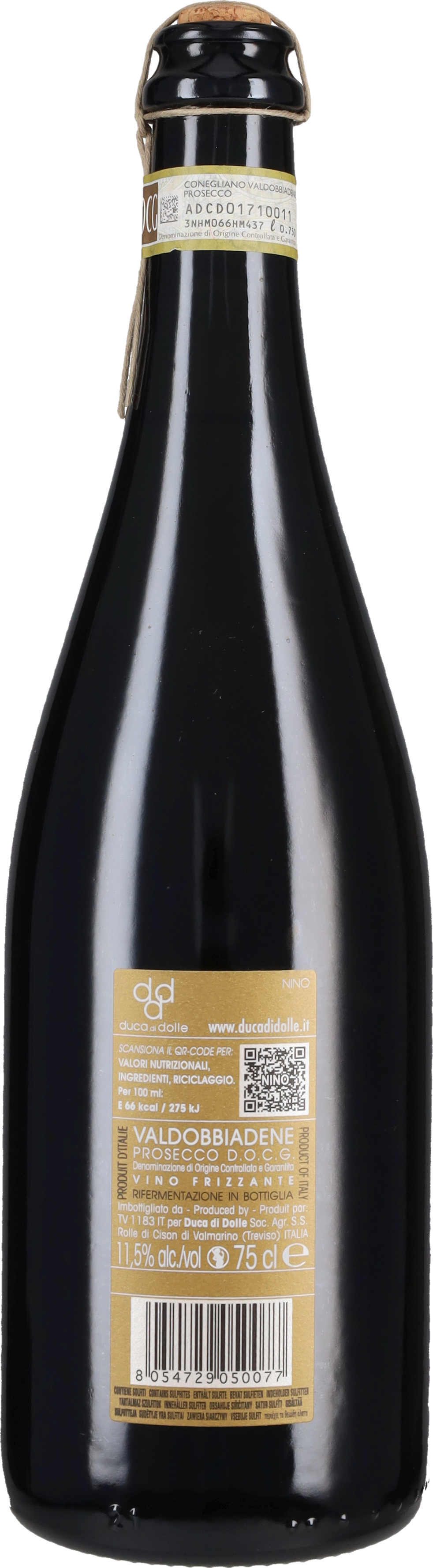 Prosecco Frizzante di Valdobbiadene Rifermentato in Bottiglia 'Nino' Duca di Dolle