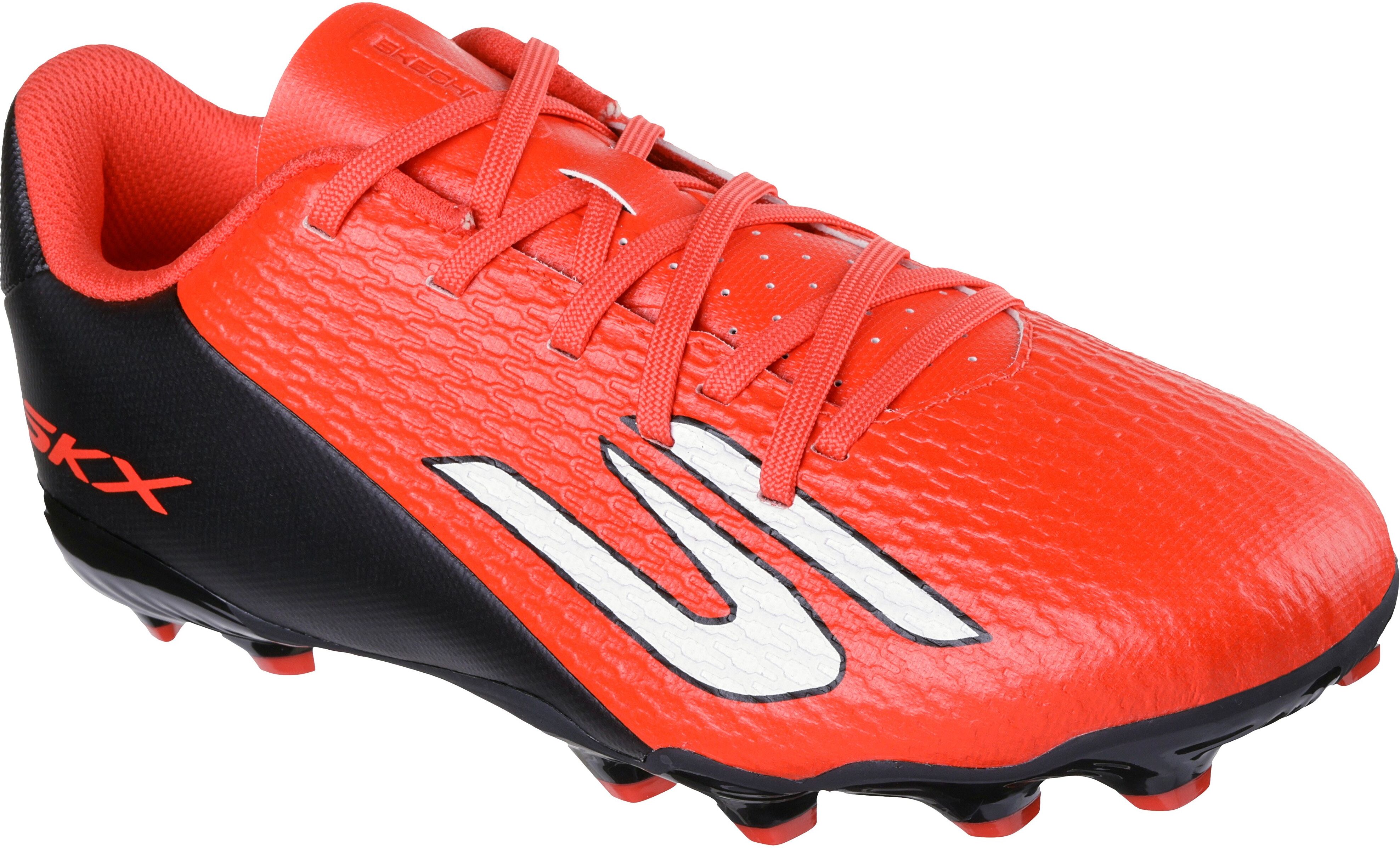 Fussballschuh SKECHERS "JR YOUTH FG, Skechers Skx_2 Jr Youth Mg", Jungen, Gr. 32, Textil, rot (rdbk rot, schwarz), Lederimitat, Schuhe Fussballschuh, Kunstrasenschuh unterstützt multidirektionale Bewegungen rdbk rot, schwarz 32, Textil