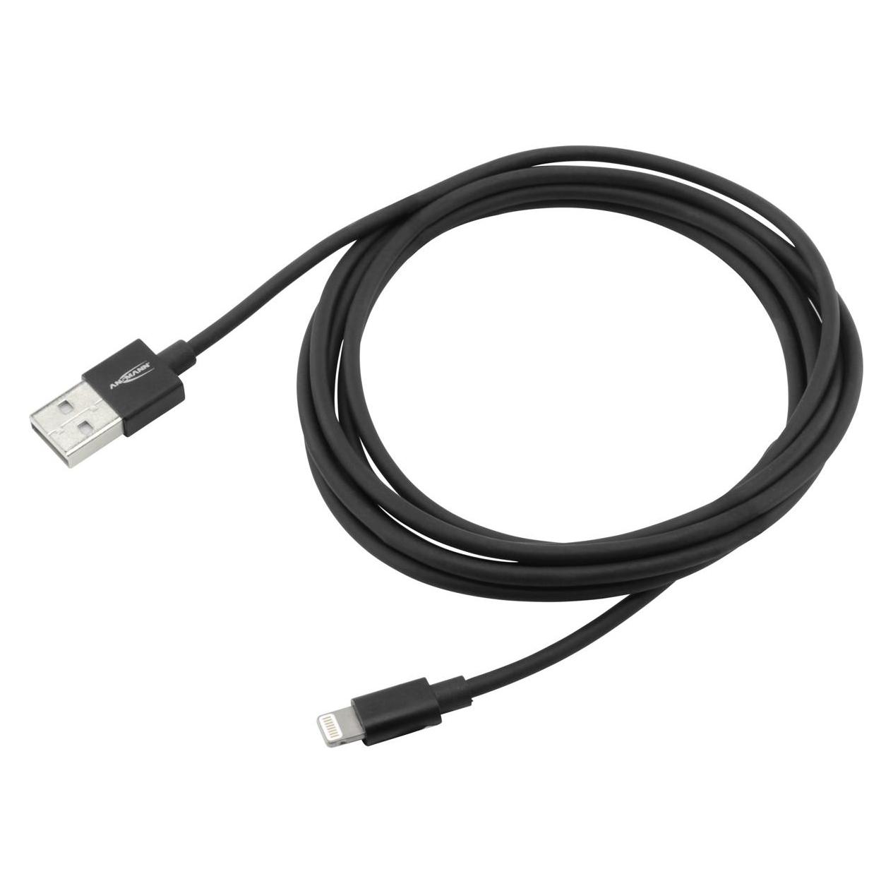 Ansmann Kabel Lightning->USB S/S 2,0m MFI (2 m, USB 2.0) (1700-0079)