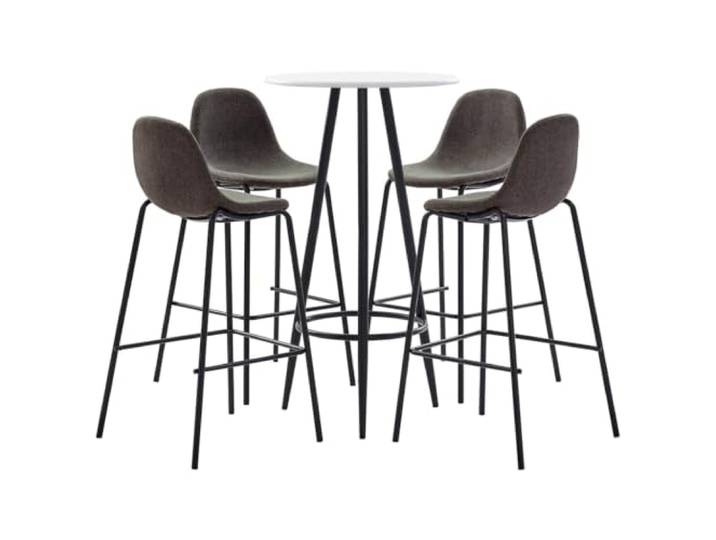 MBDRKVGF 5-TLG. Bartisch Set mit 4 Barhockern, Stehtisch 60 x 107,5 cm, Barstühle mit Stoffbezug Dunkelgrau für Küche und Bar