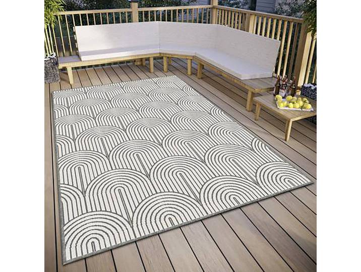 In-/Outdoor Wendeteppich Silber/Silver White Vorderseite: 100% Polypropylen Rückseite: 100% Polypropylen 160 x 230cm