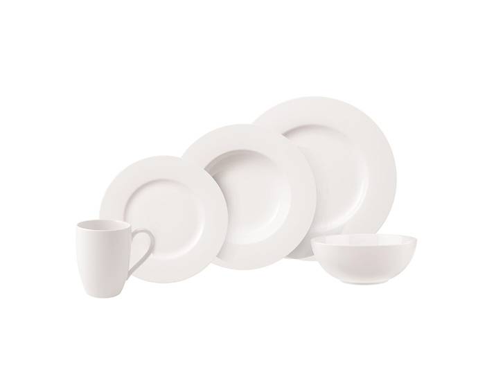 Villeroy & Boch Kombiservice Basic White 20tlg, Weiß, Porzellan