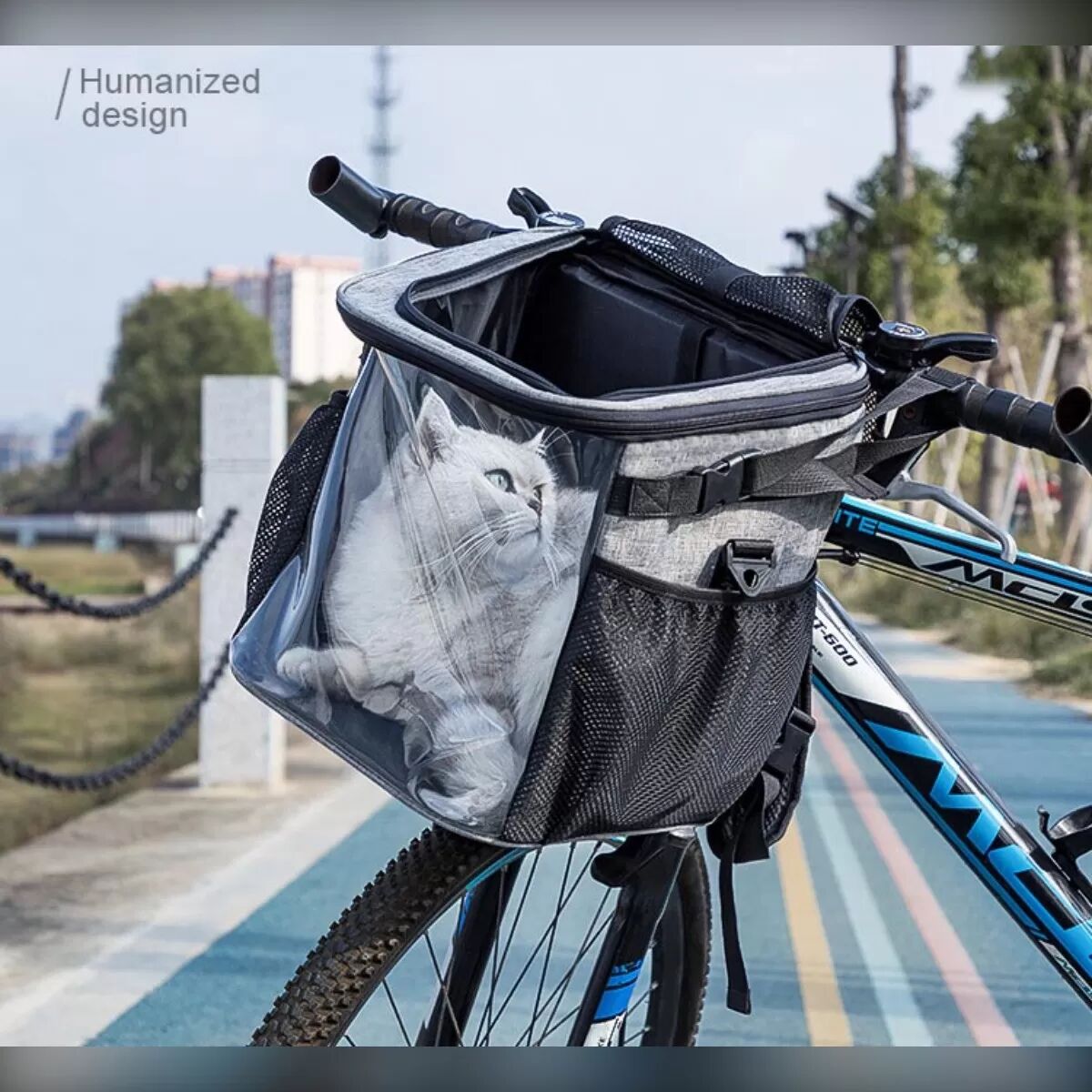 INF Faltbare Hunde Fahrradtasche vorne - Sicherer & bequemer Transport Orange