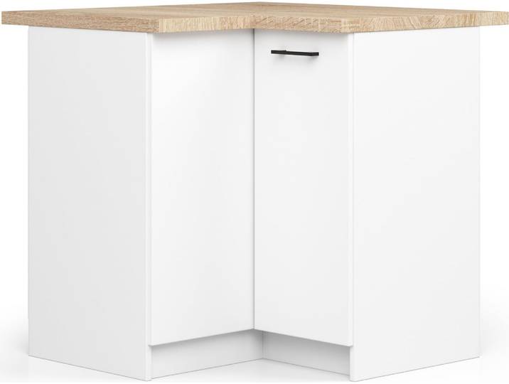 Élément bas de cuisine avec plan de travail OLIWIA blanc L90xH85xP46 cm