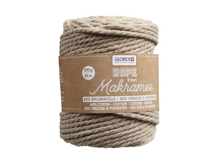 Glorex Makramee Rope Gedreht Hellbraun ⌀ 5 mm 500 g