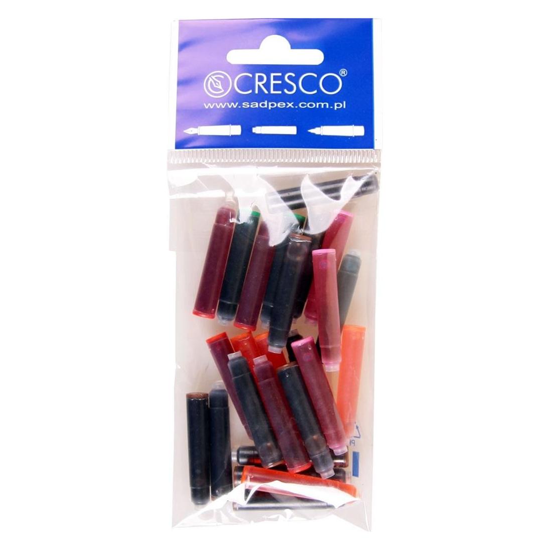 Cresco Stiftpatronen, Farbmischung, 25 Stück (Braun, Grün, Lila, Orange, Pink, Rot, Türkis, 25 Stk.) (48263996)