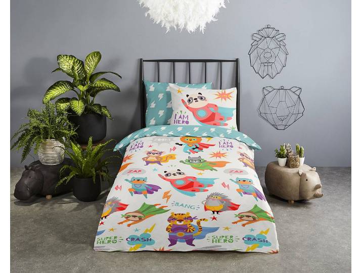 Kinderbettwäsche Superhero 120 x 150cm Multicolor