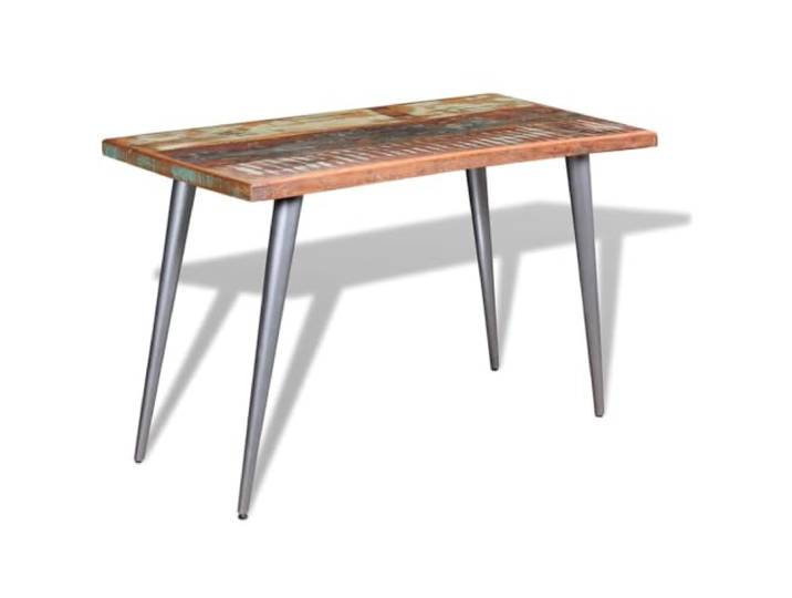 KGTKGTYER Esstisch Altholz Massiv Vintage Küchentisch 120x60x76 cm Handgefertigte Tischplatte, Robuste Stahlbeine, Retro-Stil für Wohnzimmer