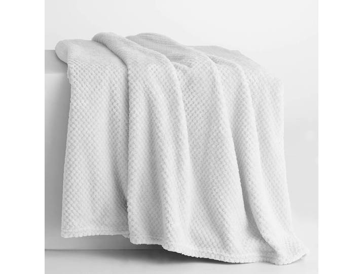 Plaid Enry 70 x 150cm Blanc/Blanc Microfibre