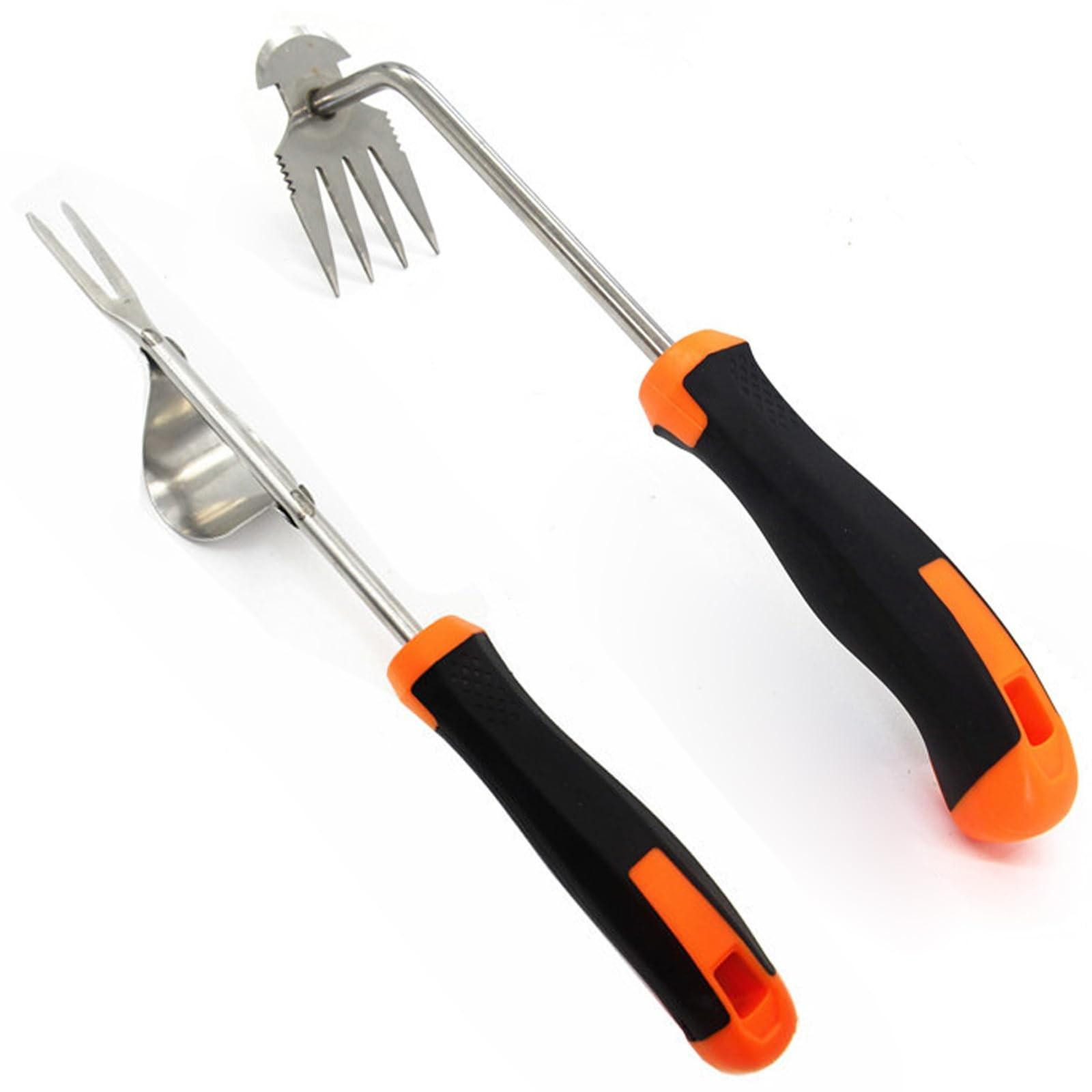 Merkloze Tuin Gereedschap Set van 2 - Handmatige Onkruidverwijderaar en Ergonomische Weeding Tool voor Tuinieren
