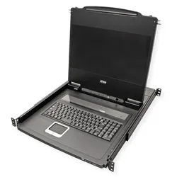 Aten CL6700MW, KVM-Konsole, 17,3" Full HD LCD, DVI, Rackmontage, UK-Layout, KVM Switch, Schwarz