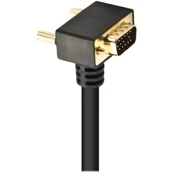 Kindermann VGA-Kabel (10 m), Videokabel, Schwarz