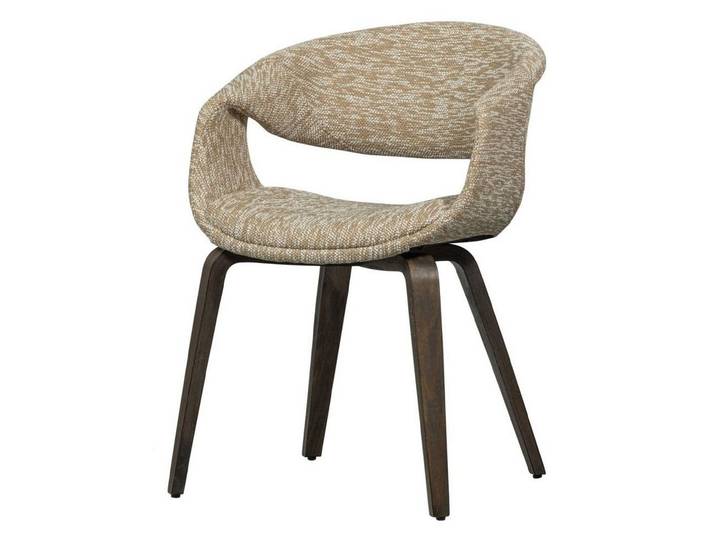 WOOOD Stuhl Yossi aus Webstoff, Sand / Dunkelbraun