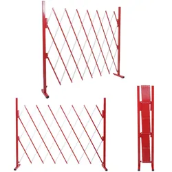 Absperrgitter HWC-B34, Scherengitter Zaun Schutzgitter ausziehbar, Alu rot-weiß ~ Höhe 153cm, Breite 28-200cm