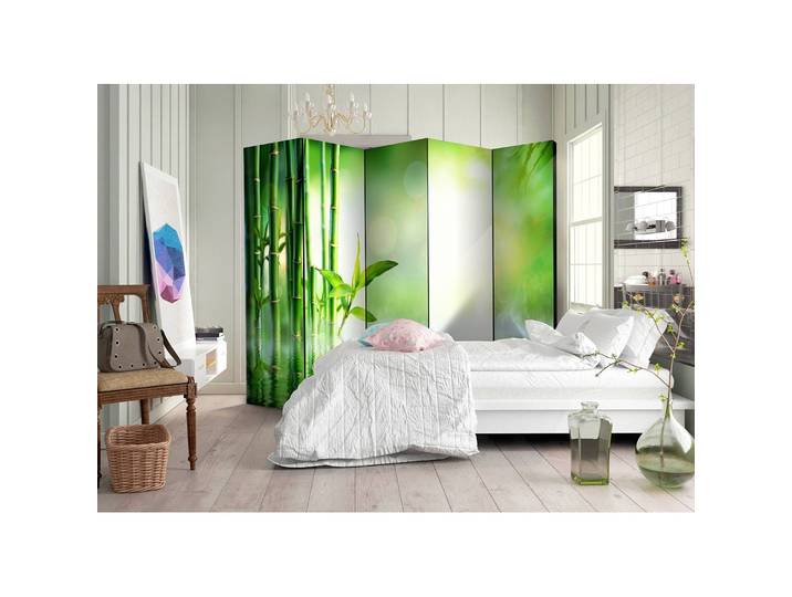 Paravent Green Bamboo Polaire Vert 225 x 172 x 3cm 5 éléments