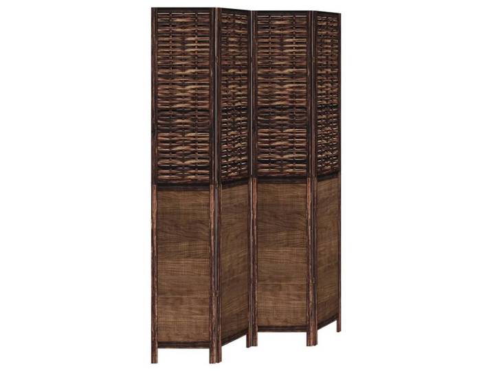 vidaXL Paravent 40 x 220 cm Paravent Trennwand 4-tlg Raumteiler Dunkelbraun Massivholz