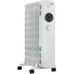 Midea NY2009-22M Oil Filled Radiator 2000 W Number of power levels 3 White, Heizkörper, Weiss
