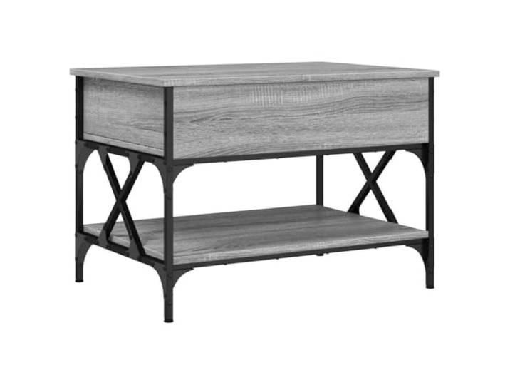 Couchtisch, klappbar, grau, Sonoma, 70 x 50 x 50 cm, Holz und Metall, mit Aufbewahrung