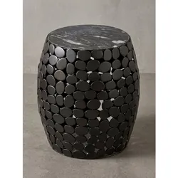 Beistelltisch Marmor Schwarz Ø 40x46 cm - DIEMEL   Kadima Design