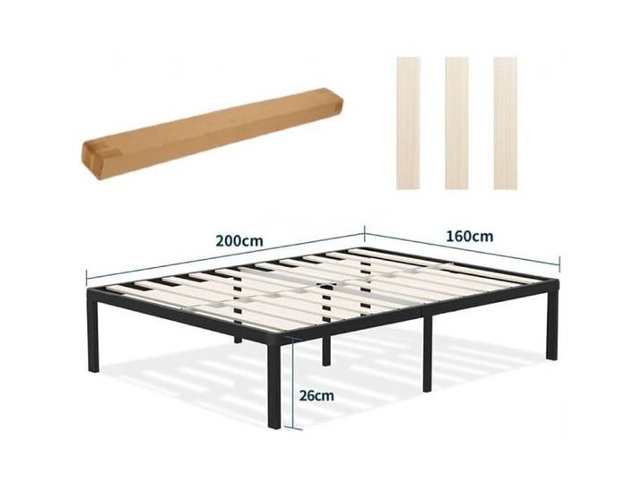 Sommier à lattes - Cadre à lattes - 160x200 cm - 2 places - Montage facile - Pieds inclus