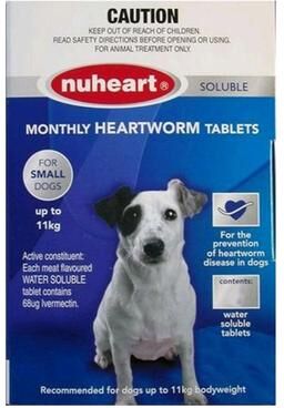 Nuheart Generic Heartgard For Small Dogs Upto 25lbs (Blue) 12 Tablets