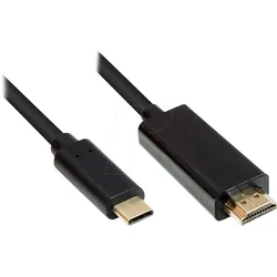 GC M0100 - USB Kabel, C- Stecker > HDMI-Stecker, UHD, 1 m, schwarz
