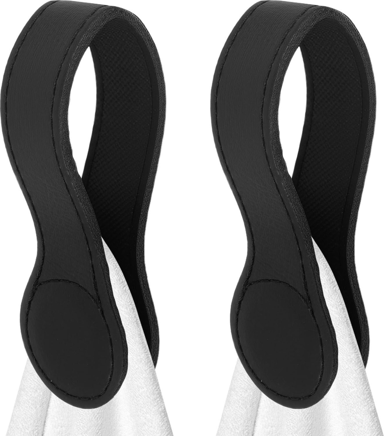 ShopVlot Handdoekclips 2 stuks - Leer - Zwart