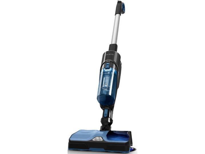 ROWENTA Nass-Trocken-Sauger X-Combo, 2-in-1 Staubsaugen und rotierendes Wischen gleichzeitig , blau (blau, schwarz), B:17,5cm H:115cm T:27cm, Mehrzwecksauger, hohe Saugkraft, drei Reinigungsmodi, starker 21,6 V Akku, GZ3038, Nass-Trocken-Sauger