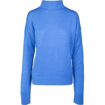 Sweater URBAN CLASSICS "Urban Classics Ladies Oversize Turtleneck Sweater", Damen, Gr. XL, blau (brightblau), 100% Polyacryl, unifarben, Rundhals, Sweatshirts Sweater