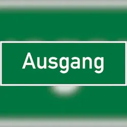 Rettungszeichen, Wortschild Ausgang - 300x105 mm Folie selbstklebend, nachleuchtend