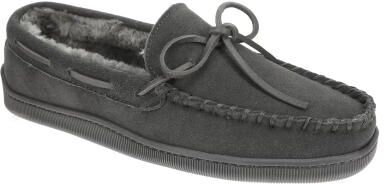 Minnetonka Pile Lined Hardsole - Mens 11 Grey Slipper W