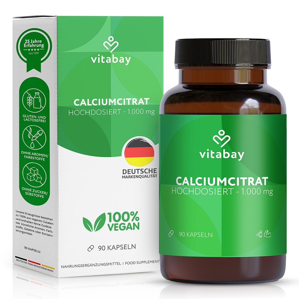 Vitabay CV Calciumcitrat 1000 Mg Kalzium hochdosiert Kapseln 18236631