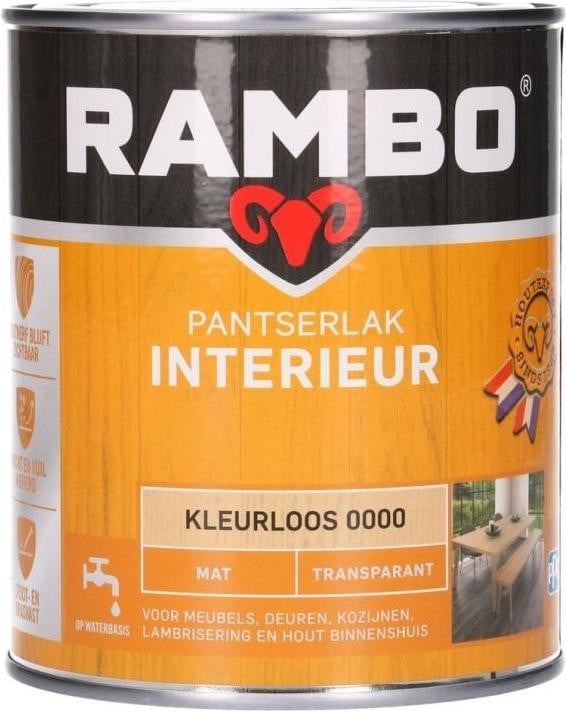 Rambo Pantserlak Interieur Mat Transparant 0,75 l