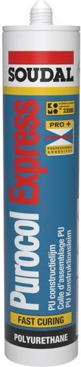 Soudal Purocol Express PU-lijm, 310 ml, doorschijnend