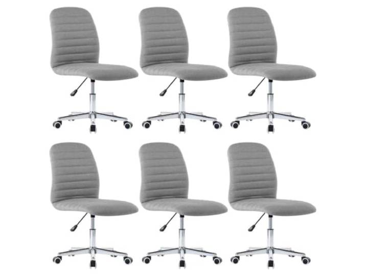 LMTYOENFG Esszimmerstühle 6er Set Drehstuhl Höhenverstellbar Stoff Hellgrau Flexible 360° Drehstühle mit Rollen und stufenloser Höhenverstellung für Küche, Esszimmer oder Arbeitszimmer im 6er Set.