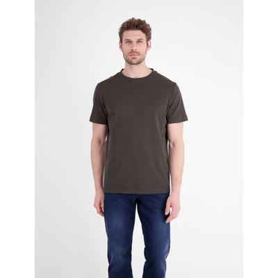 T-Shirt LERROS "Legeres T-Shirt mit Rundkragen aus reiner Baumwolle", Herren, Gr. XL, timber braun, 100% Baumwolle, Rundhals, Shirts T-Shirt